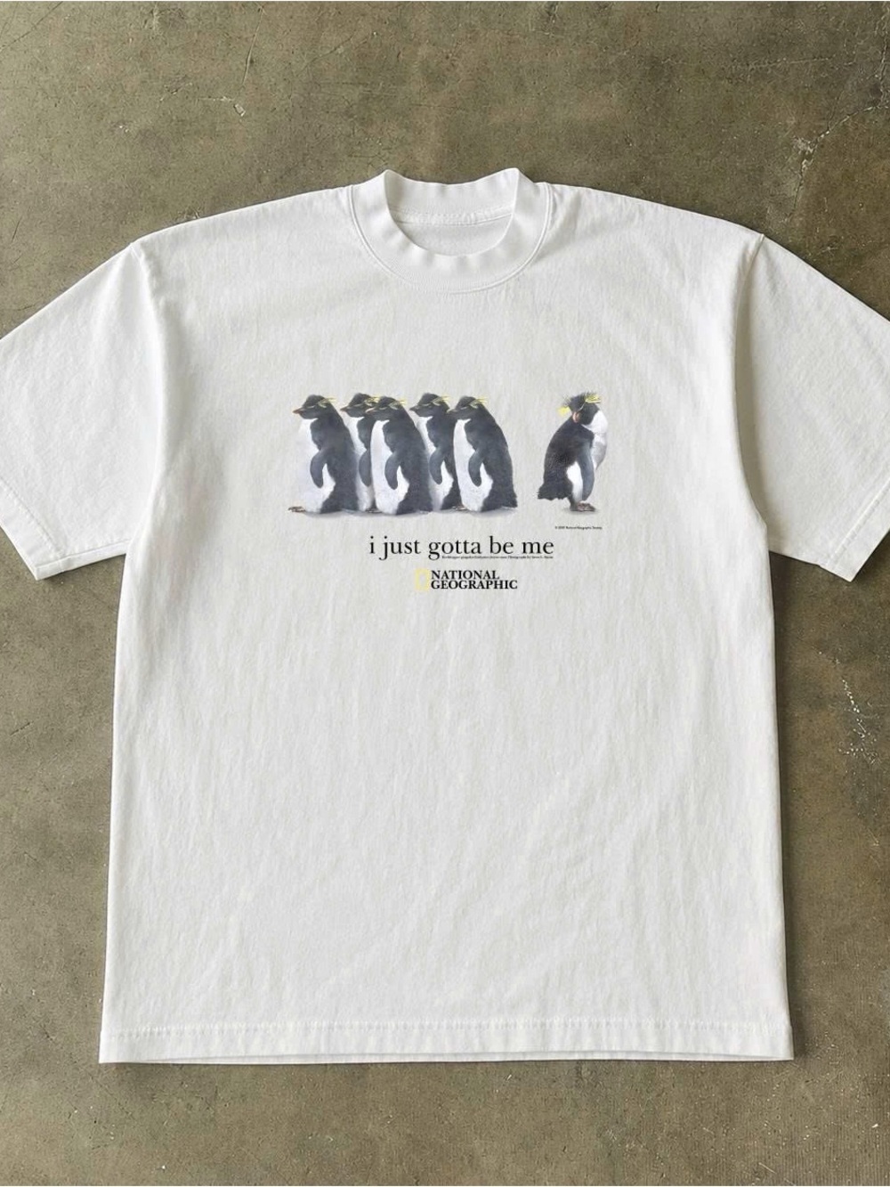 Gildan White Short Sleeve Tee with Penguin Graphic